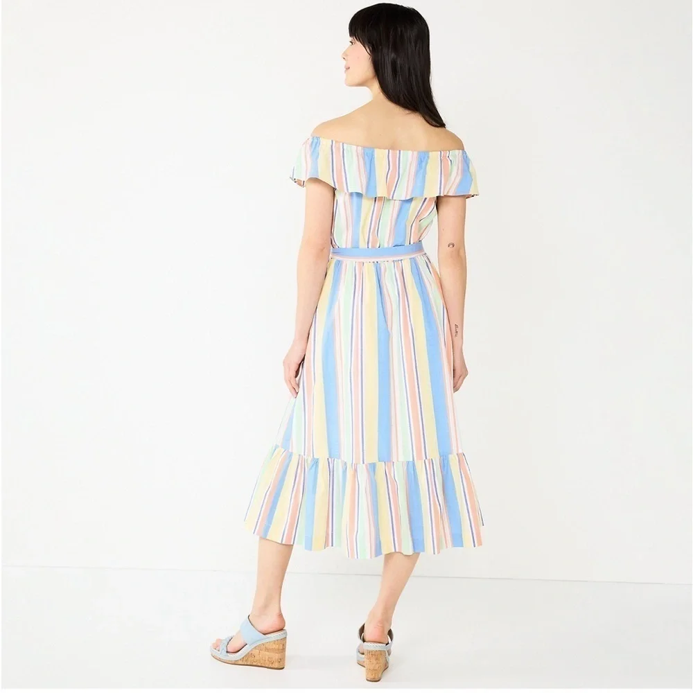 NWT DRAPER JAMES RSVP Off Shoulder Ruffle Sleeve Midi Dress Size 3X - Picture 11 of 11